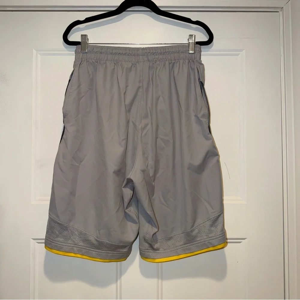 Nike Jordan Men’s Gray Athletic Shorts with Yellow Trim
